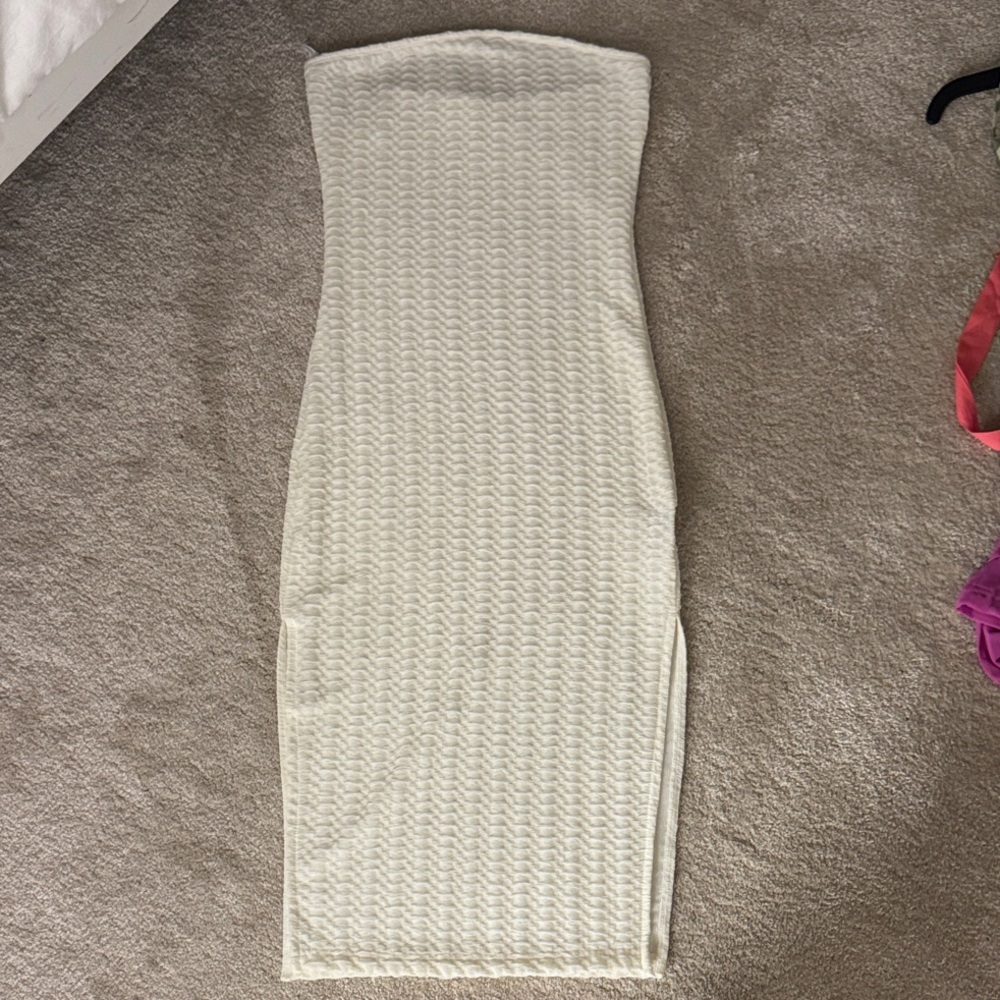 SHEIN Cream Strapless Dress